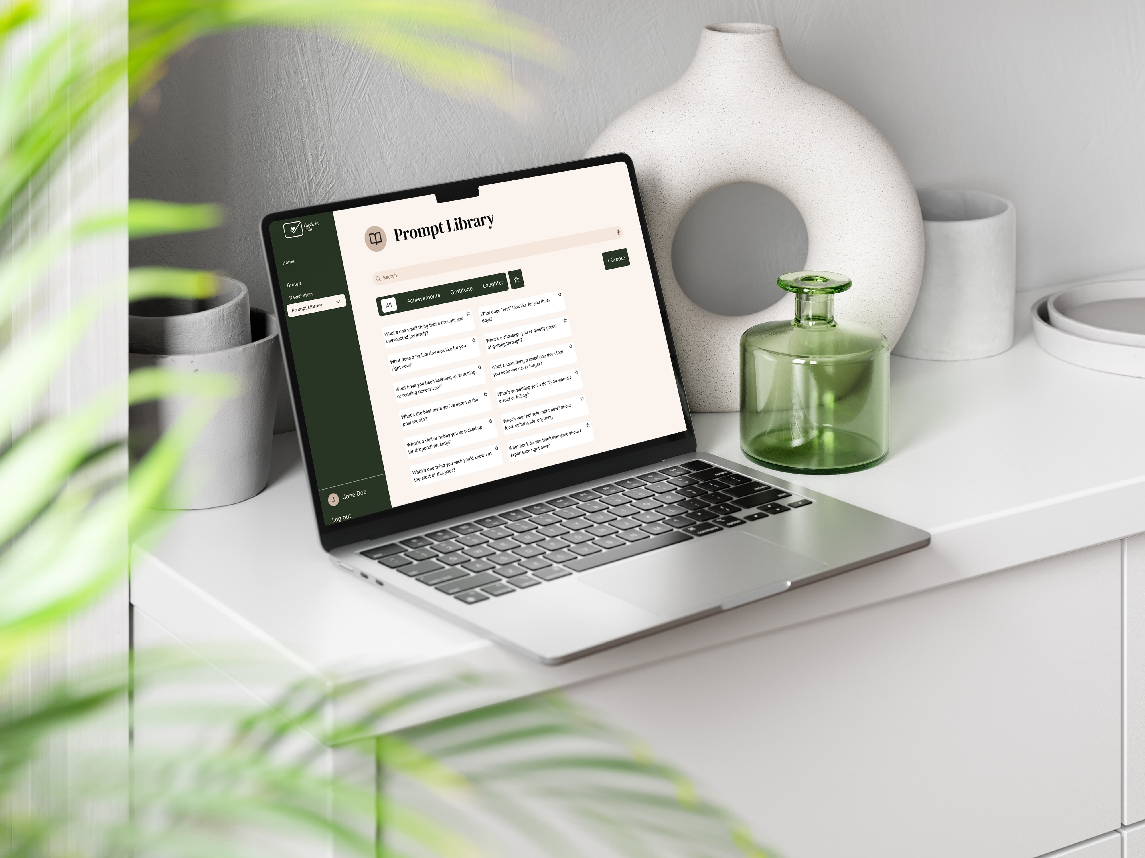 Prompt library mockup