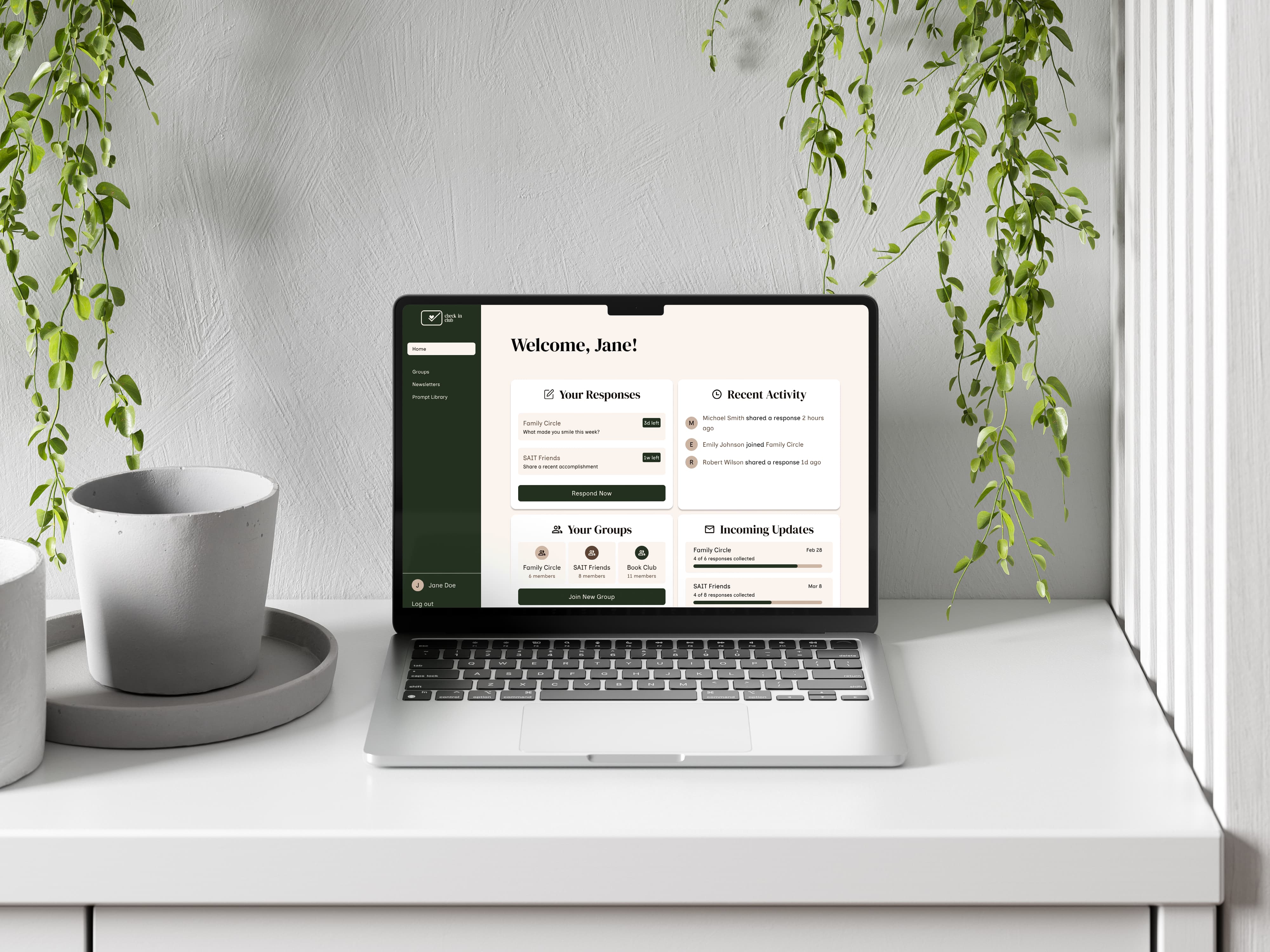 Dashboard features mockup